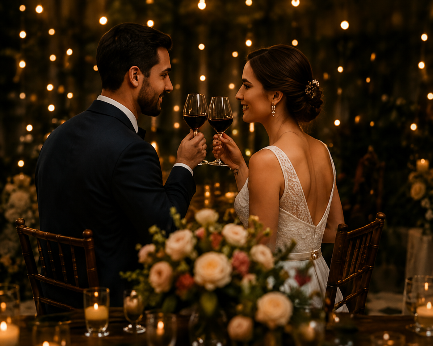 Pareja brindando